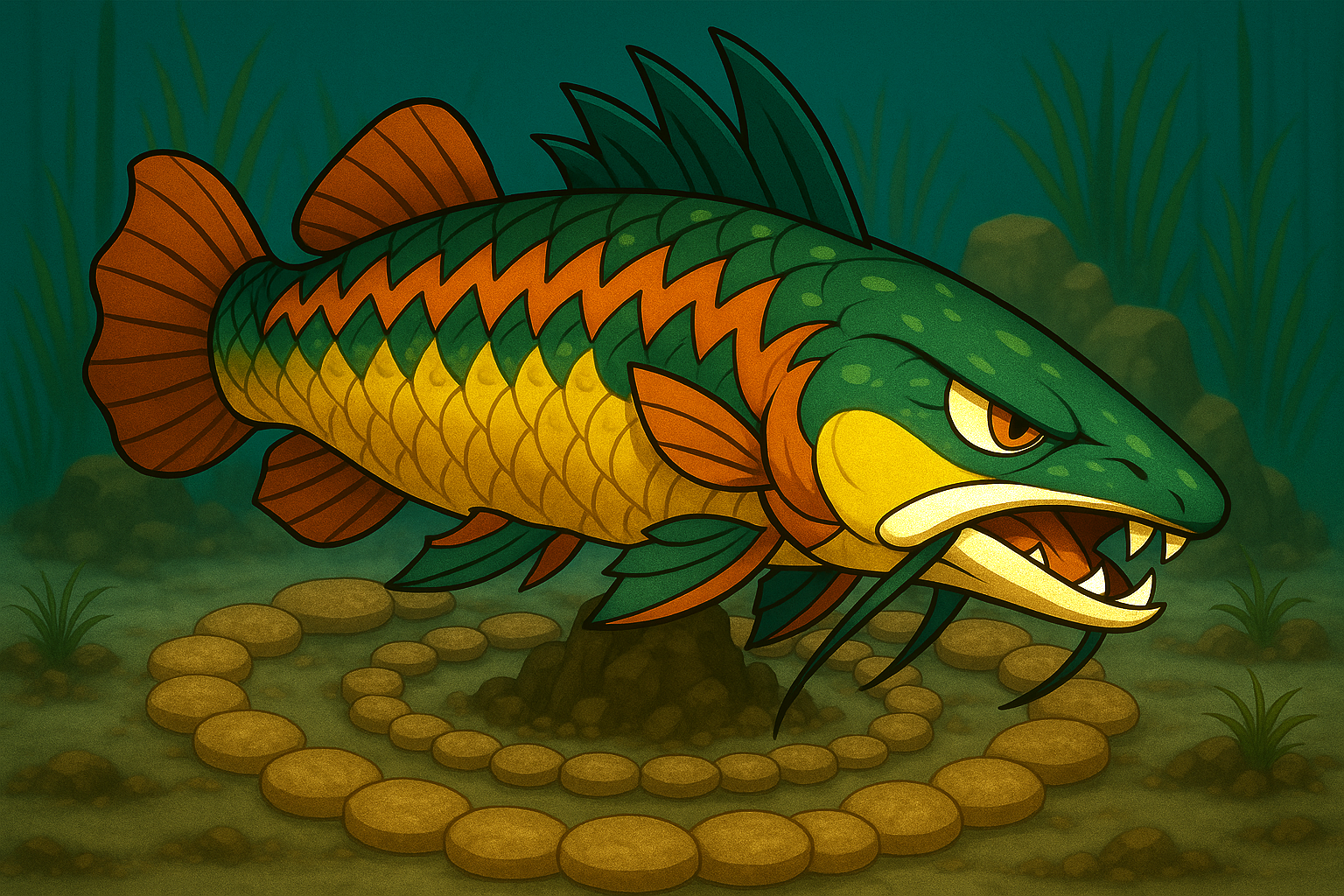 Pirarugon Mythimon #194 Ilustração Artística Folclore Brasileiro