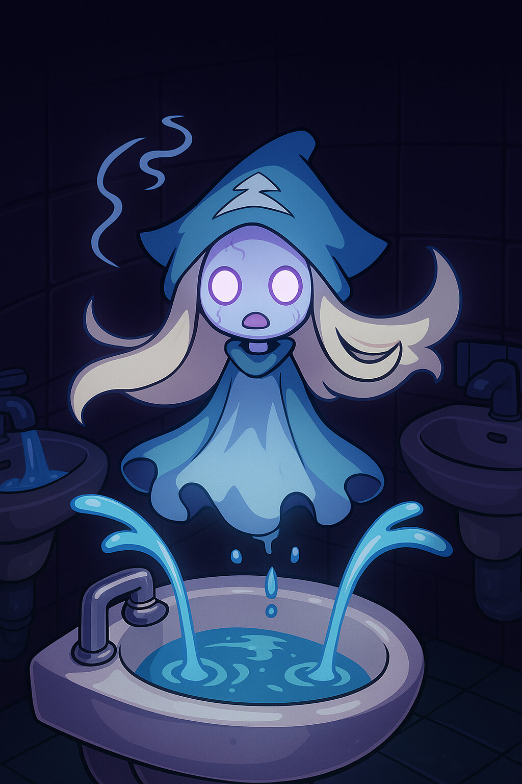 Banhelit #133 — arte conceitual do monster tamer brasileiro Mythimon, criatura tipo Fantasma/Água