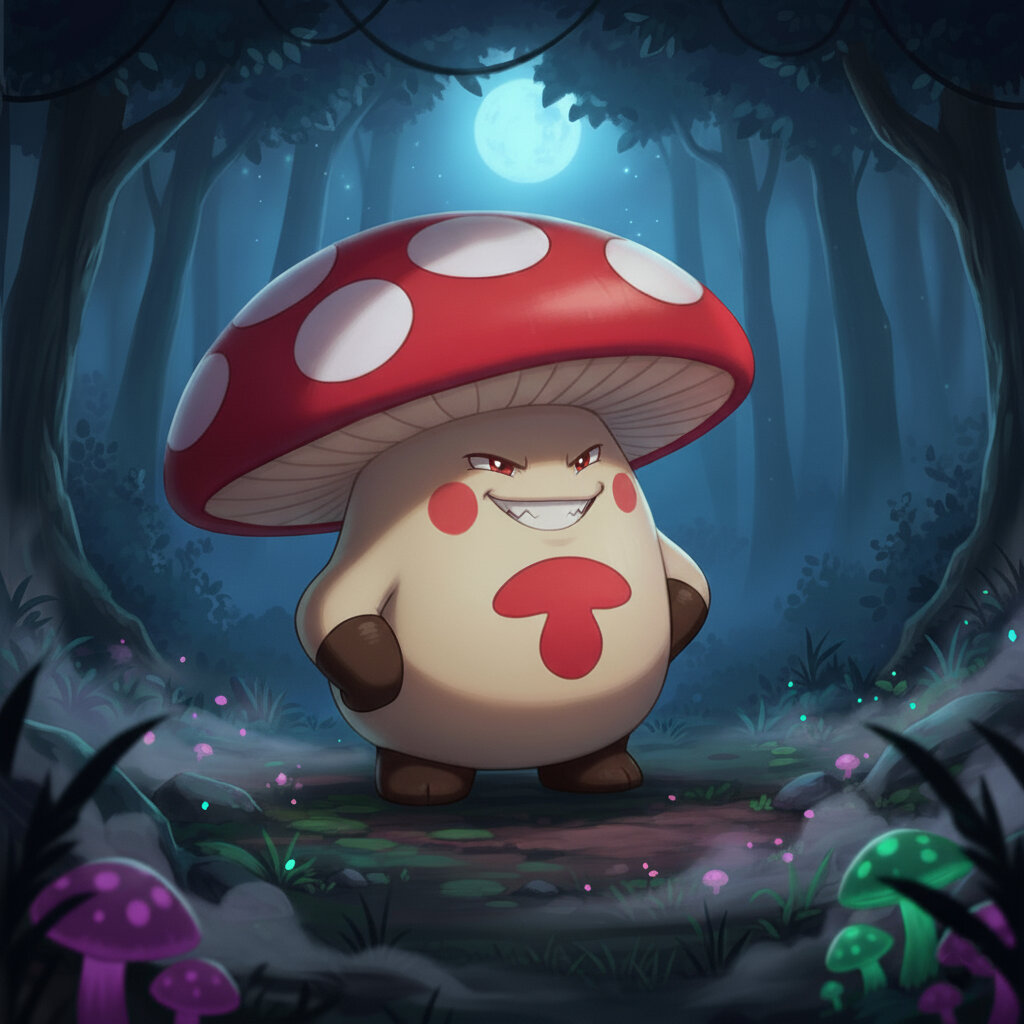 Muscarungos #125 — arte conceitual do monster tamer brasileiro Mythimon, criatura tipo Planta/Veneno