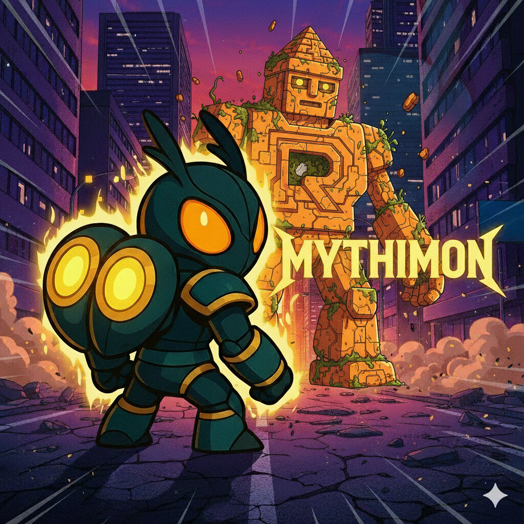 Pyrosentai #142 — arte conceitual do monster tamer brasileiro Mythimon, criatura tipo Inseto