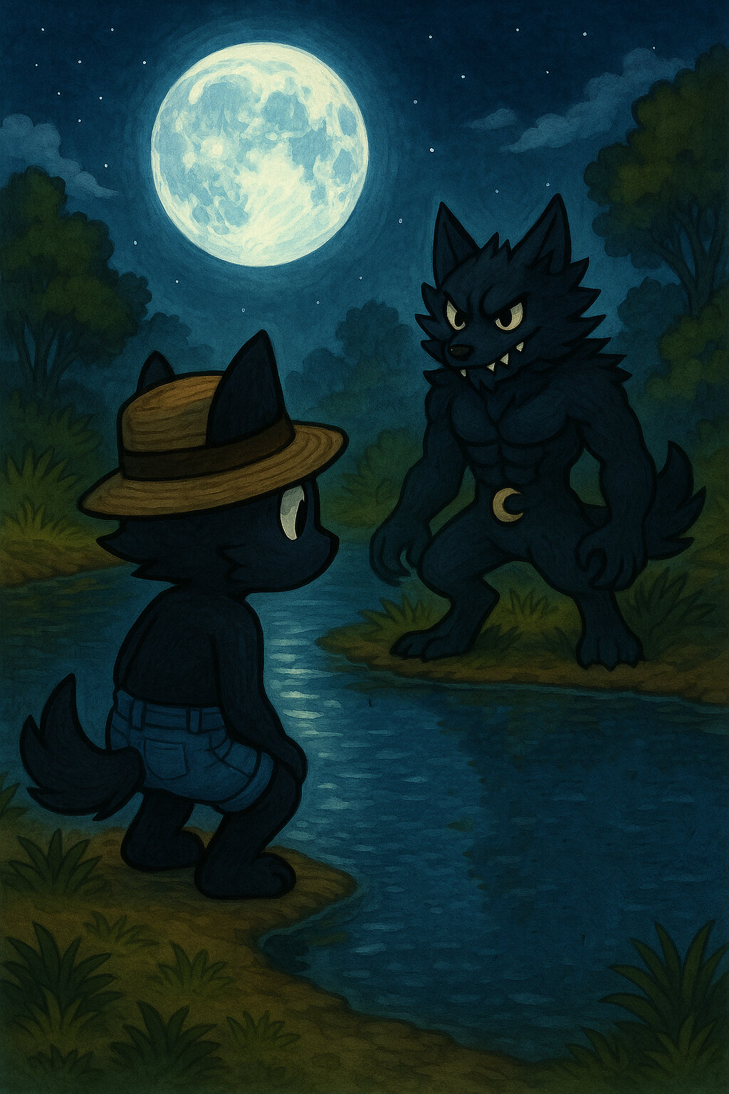 Lunark #136 - imagem do Mythimon, criatura tipo Sombrio/Fada do monster tamer brasileiro inspirado no folclore do Brasil