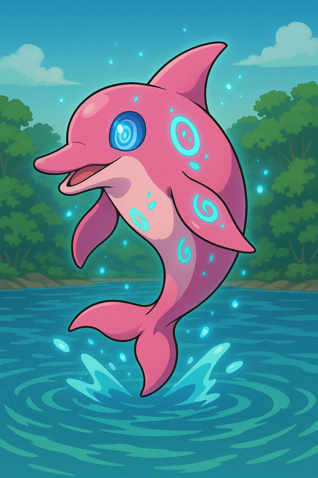 Iauararosa #210 - imagem do Mythimon, criatura tipo Sombrio/Fada do monster tamer brasileiro inspirado no folclore do Brasil