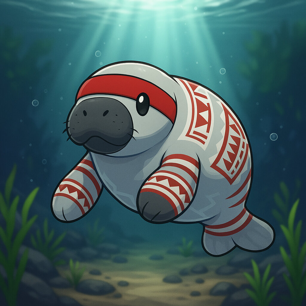 Peboi #237 — arte conceitual do monster tamer brasileiro Mythimon, criatura tipo Água/Normal