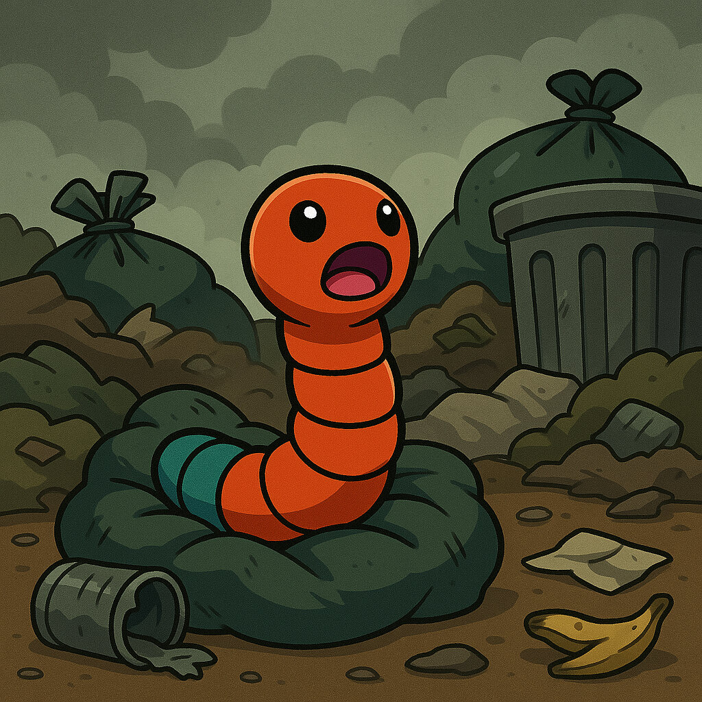 Larvino #027 — arte conceitual do monster tamer brasileiro Mythimon, criatura tipo Inseto