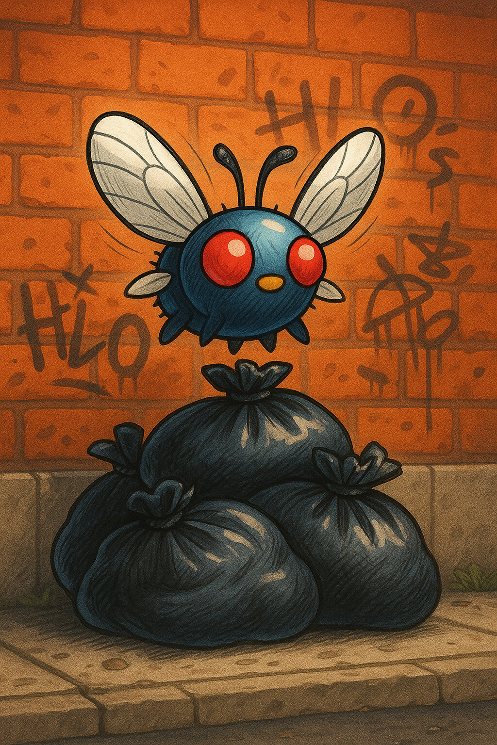 Mosquino #028 — arte conceitual do monster tamer brasileiro Mythimon, criatura tipo Inseto