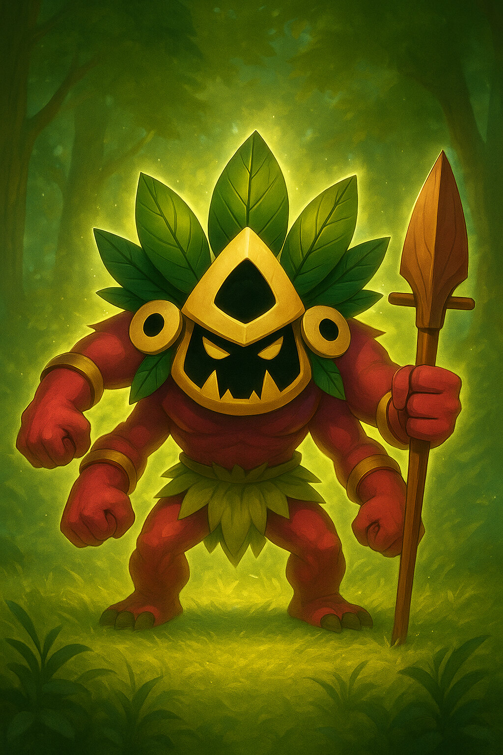 Caciquen #235 — arte conceitual do monster tamer brasileiro Mythimon, criatura tipo Normal/Lutador