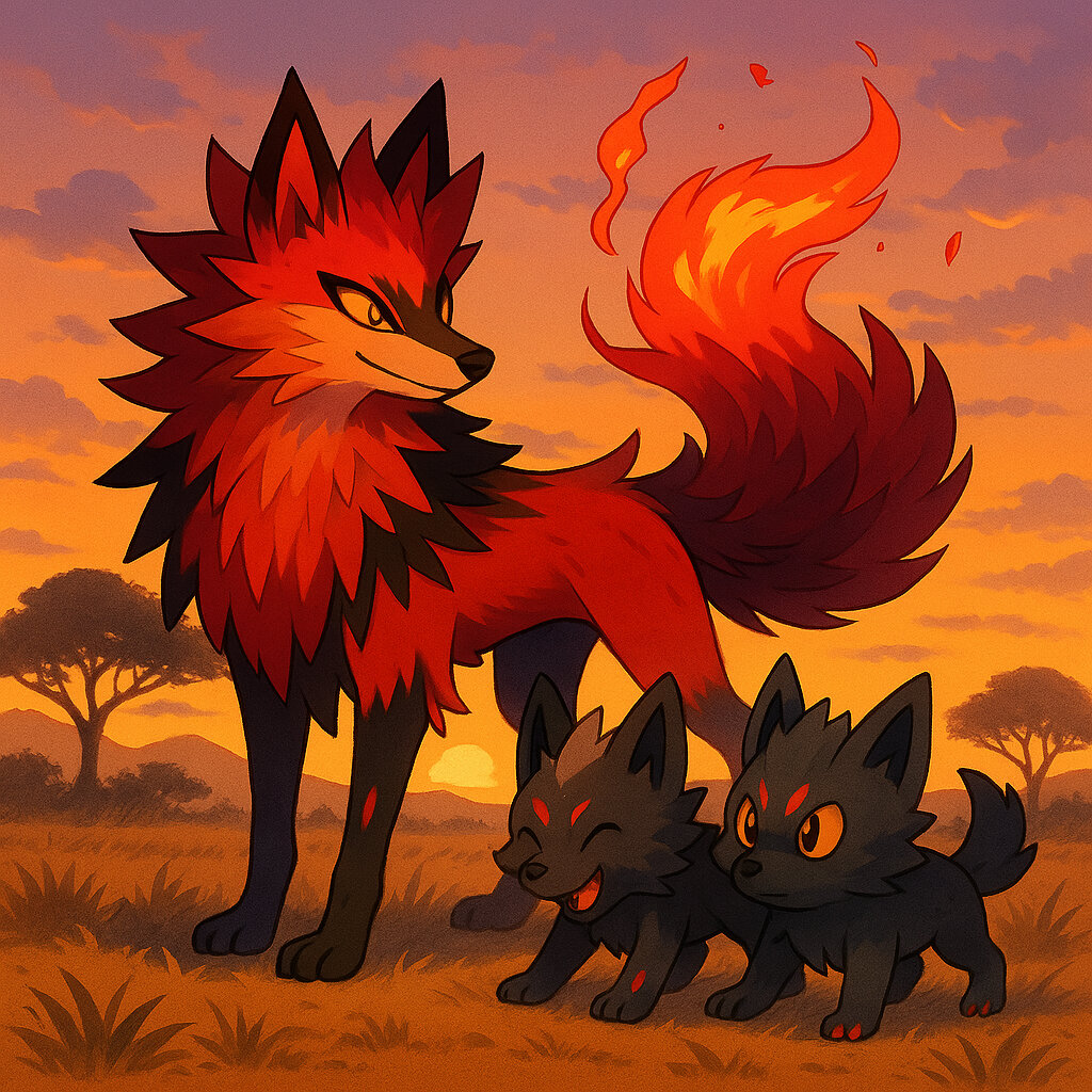 Jaguaguara #026 — arte conceitual do monster tamer brasileiro Mythimon, criatura tipo Fogo/Sombrio