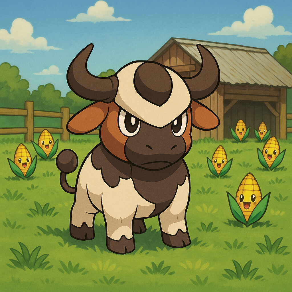 Bezerrin #038 — arte conceitual do monster tamer brasileiro Mythimon, criatura tipo Normal