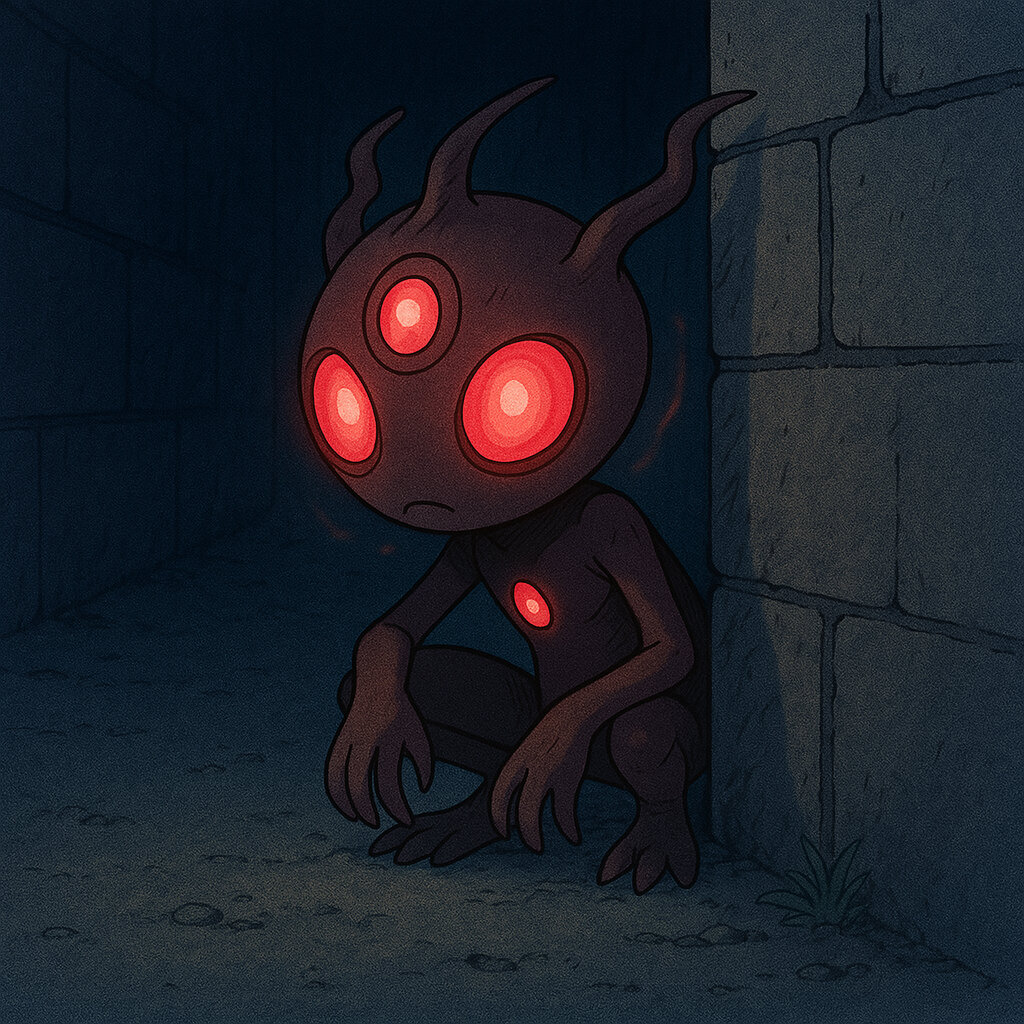 Varginion #358 — arte conceitual do monster tamer brasileiro Mythimon, criatura tipo Psíquico/Veneno