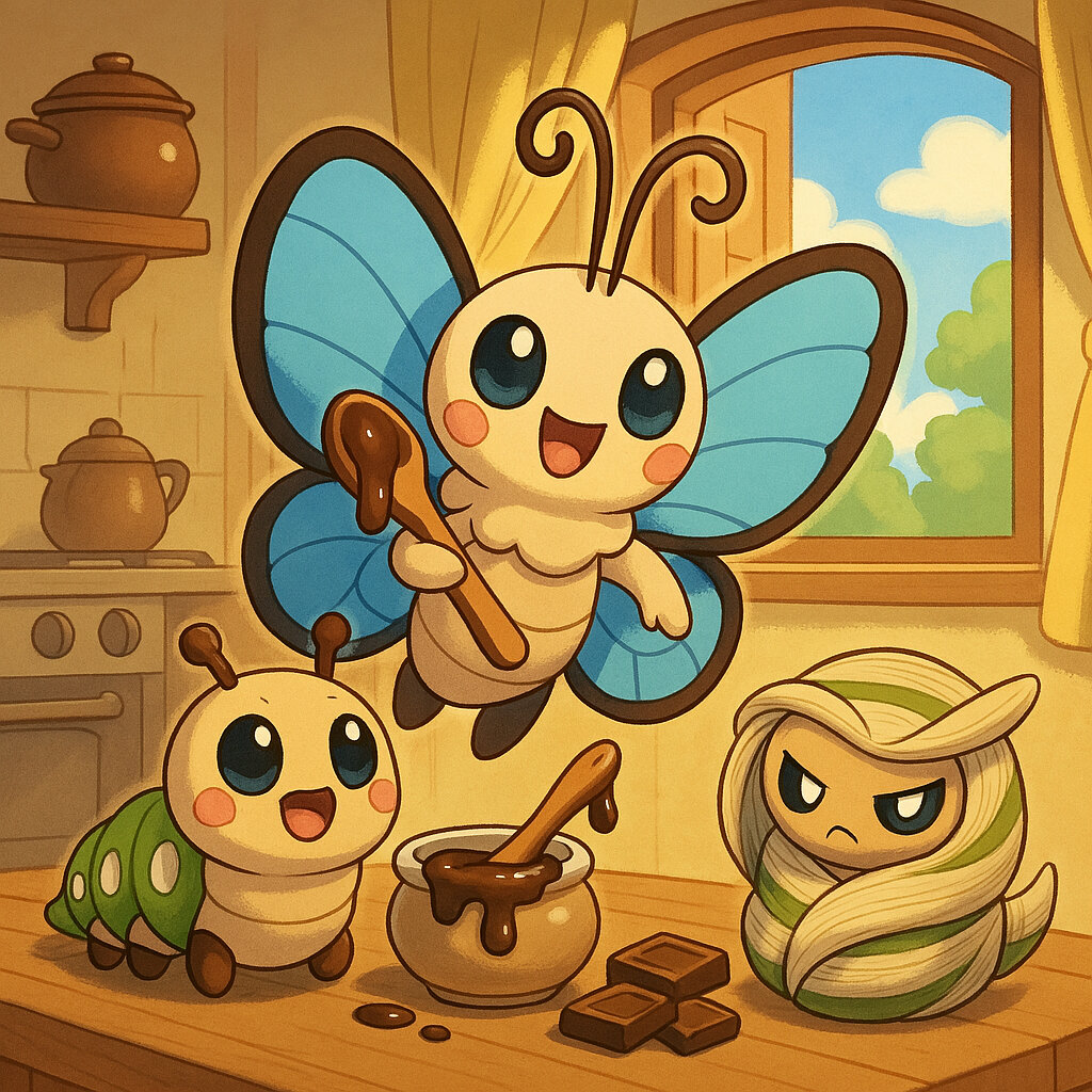 Blueterfly #015 — arte conceitual do monster tamer brasileiro Mythimon, criatura tipo Inseto/Voador