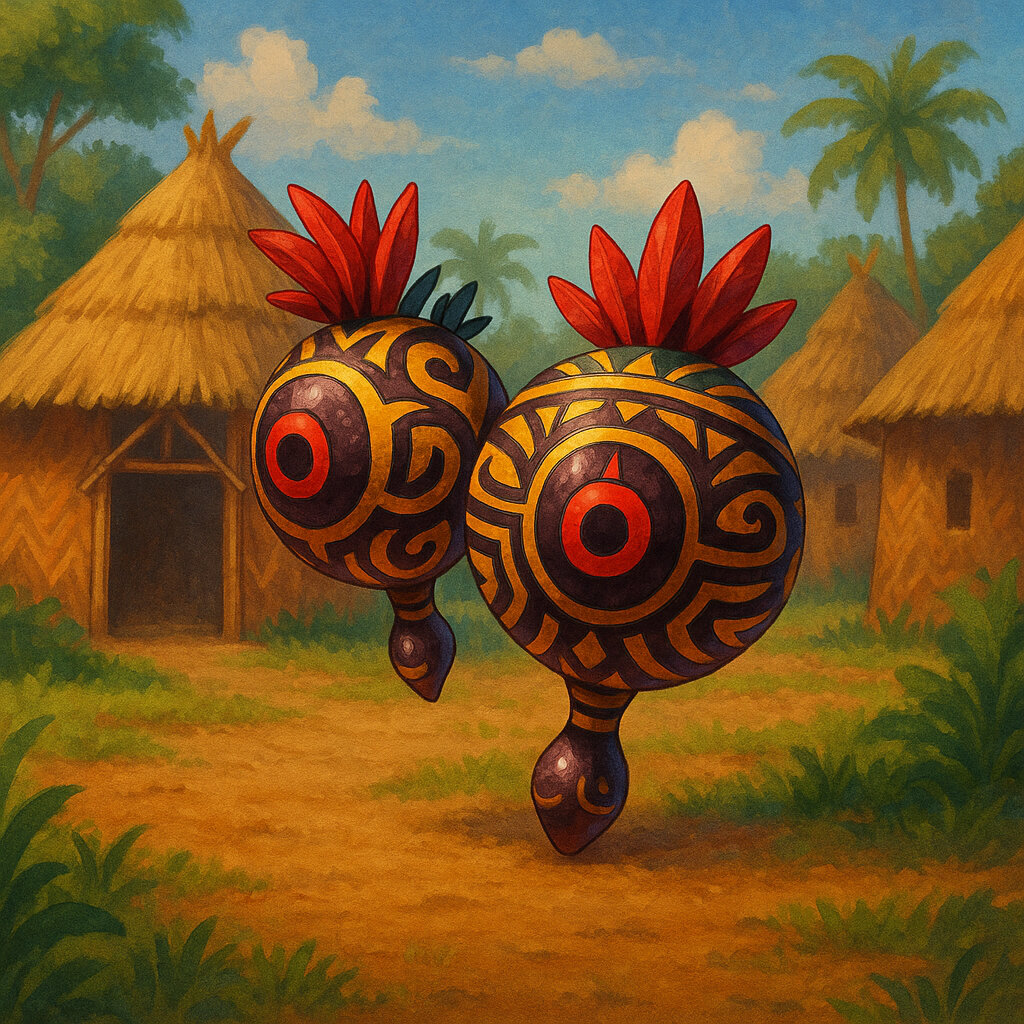 Maracaneye #214 — arte conceitual do monster tamer brasileiro Mythimon, criatura tipo Fantasma/Planta