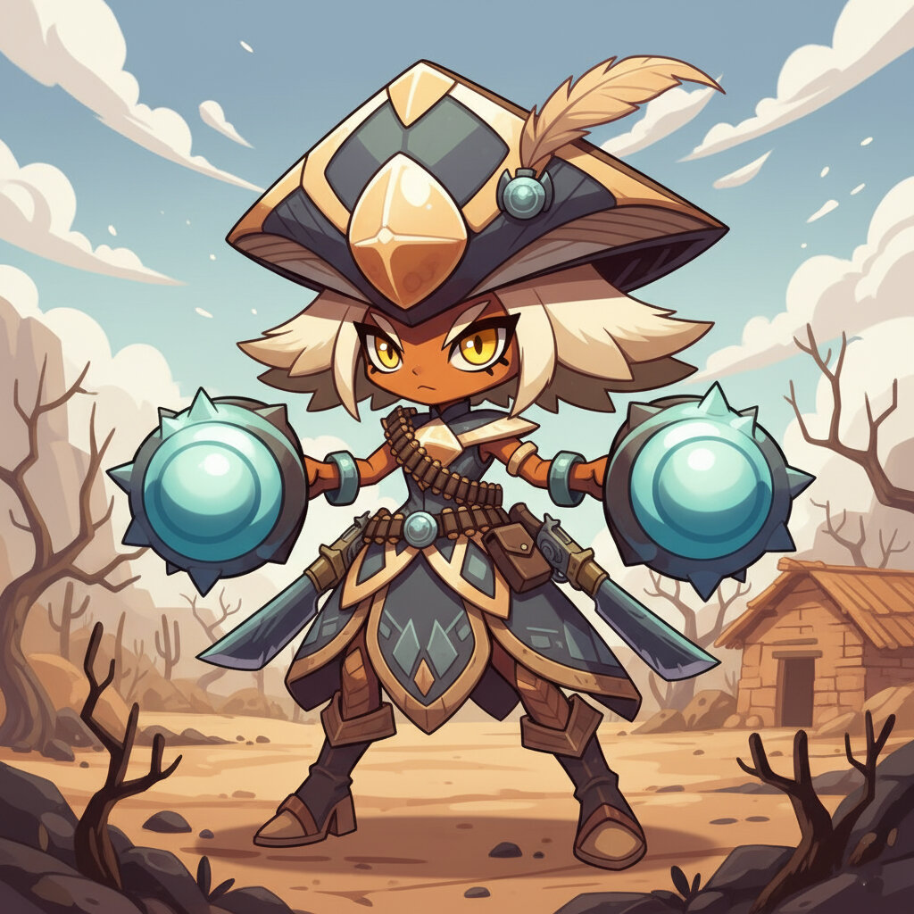 Maribella #193 — arte conceitual do monster tamer brasileiro Mythimon, criatura tipo Sombrio/Fada