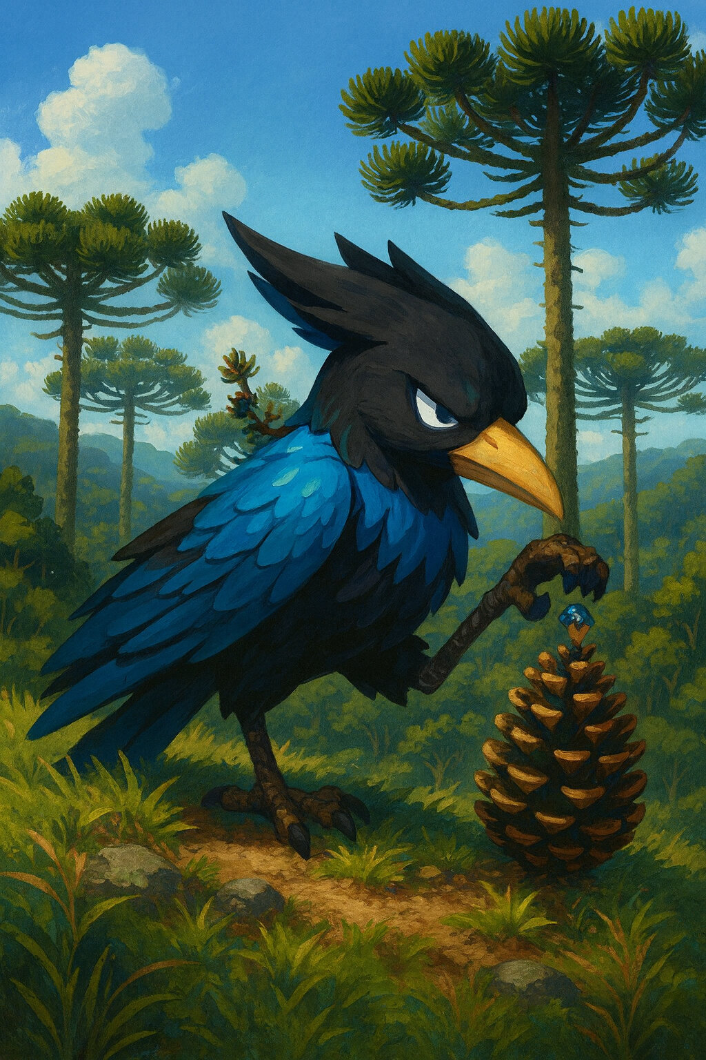 Azuregralha #275 — arte conceitual do monster tamer brasileiro Mythimon, criatura tipo Gelo/Planta