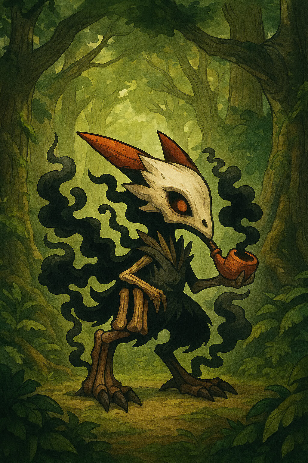 Sacisaur #226 — arte conceitual do monster tamer brasileiro Mythimon, criatura tipo Fantasma/Terra