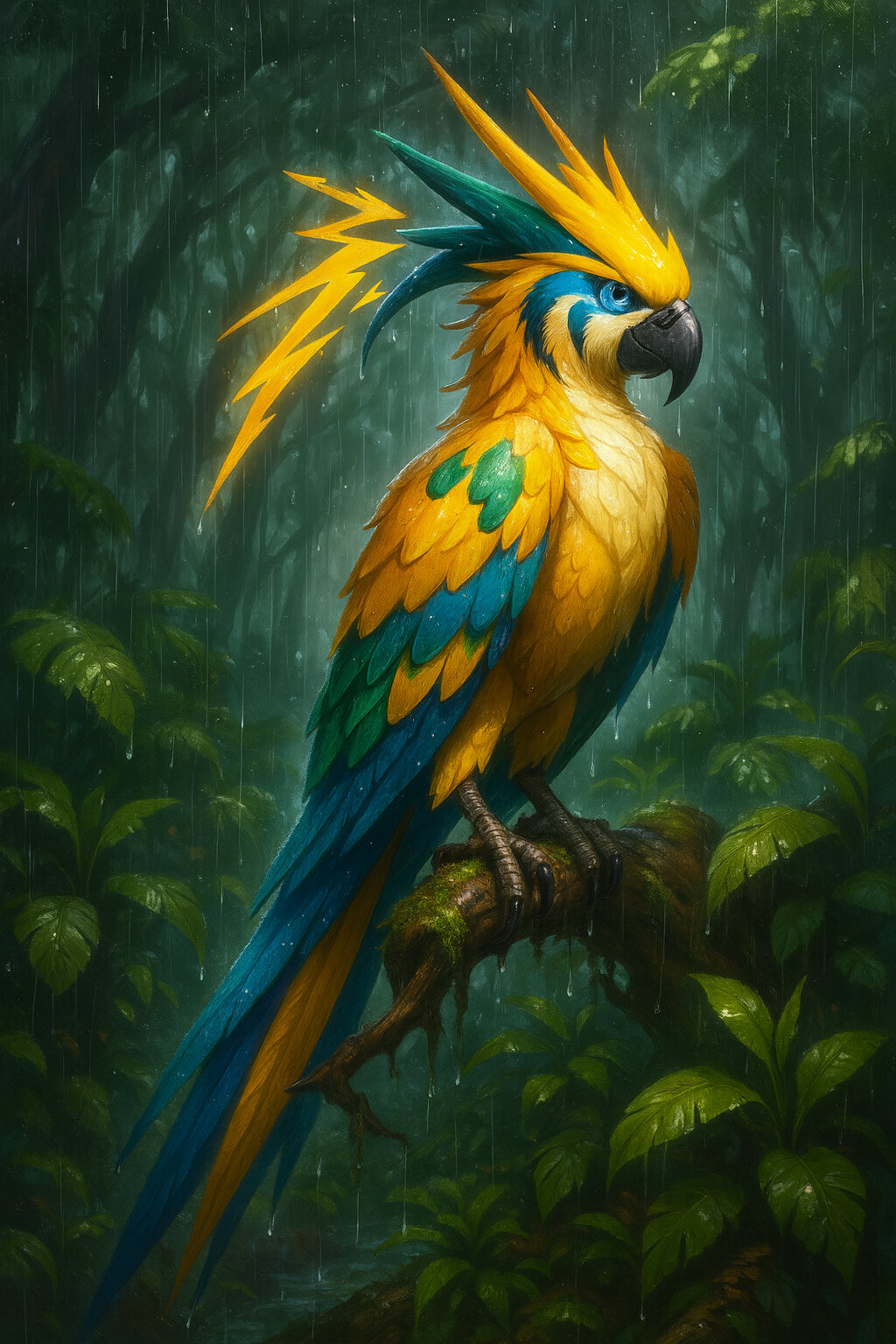 Thundarara #375 — arte conceitual do monster tamer brasileiro Mythimon, criatura tipo Voador/Elétrico