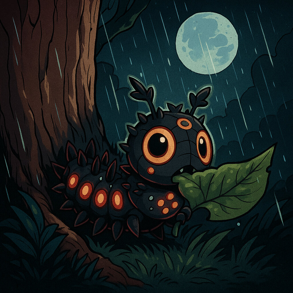 Tataurana #019 — arte conceitual do monster tamer brasileiro Mythimon, criatura tipo Inseto/Veneno