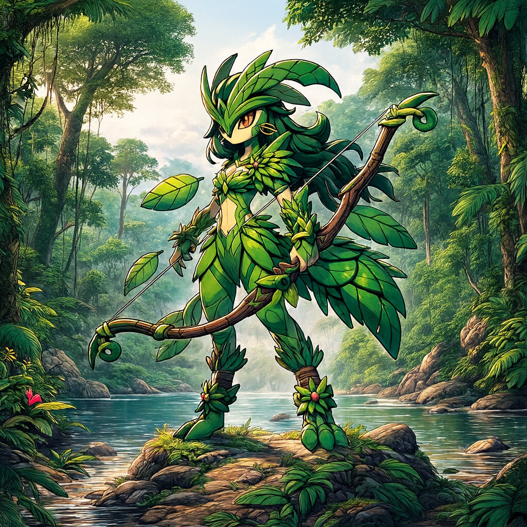 Icami #181 — arte conceitual do monster tamer brasileiro Mythimon, criatura tipo Planta/Lutador