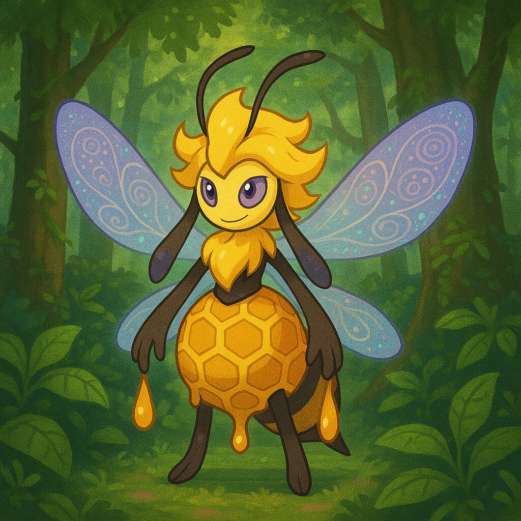 Entikara #018 — arte conceitual do monster tamer brasileiro Mythimon, criatura tipo Inseto/Fada