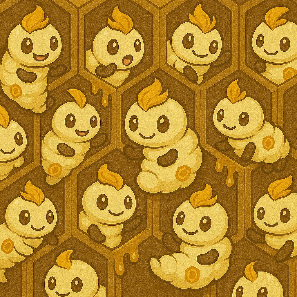 Larjatai #016 — arte conceitual do monster tamer brasileiro Mythimon, criatura tipo Inseto