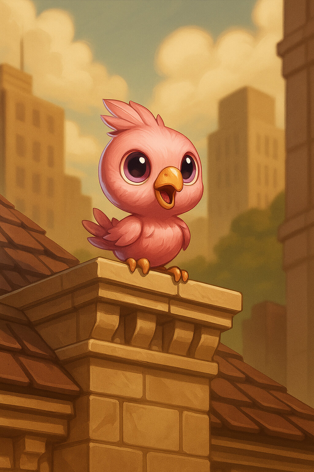 Petipombo #033 — arte conceitual do monster tamer brasileiro Mythimon, criatura tipo Voador/Normal