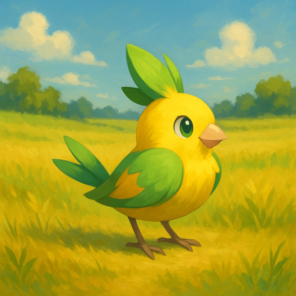 Canarichute #051 — arte conceitual do monster tamer brasileiro Mythimon, criatura tipo Voador