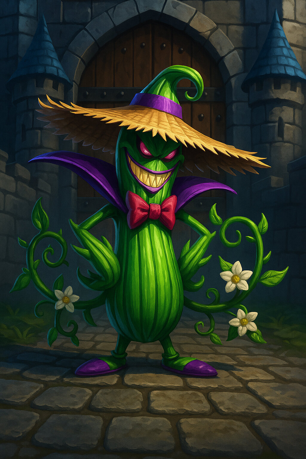 Pomposo #324 — arte conceitual do monster tamer brasileiro Mythimon, criatura tipo Planta/Sombrio