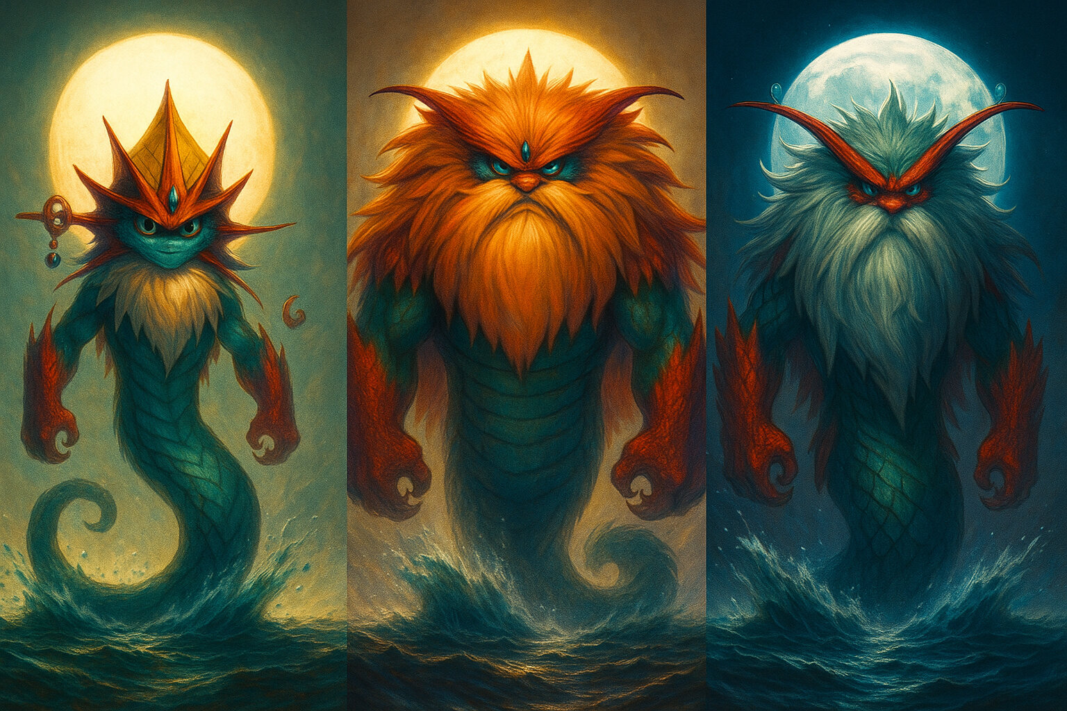 Barbruiva #337 — arte conceitual do monster tamer brasileiro Mythimon, criatura tipo Água/Fantasma