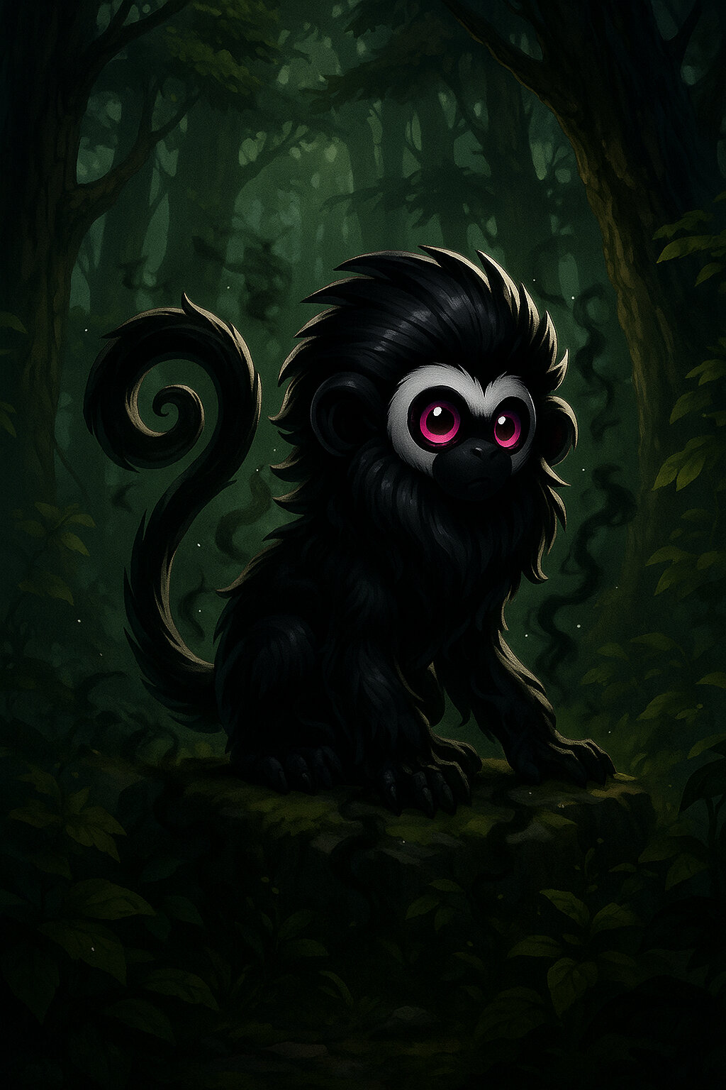 Shadowmico #066 — arte conceitual do monster tamer brasileiro Mythimon, criatura tipo Sombrio