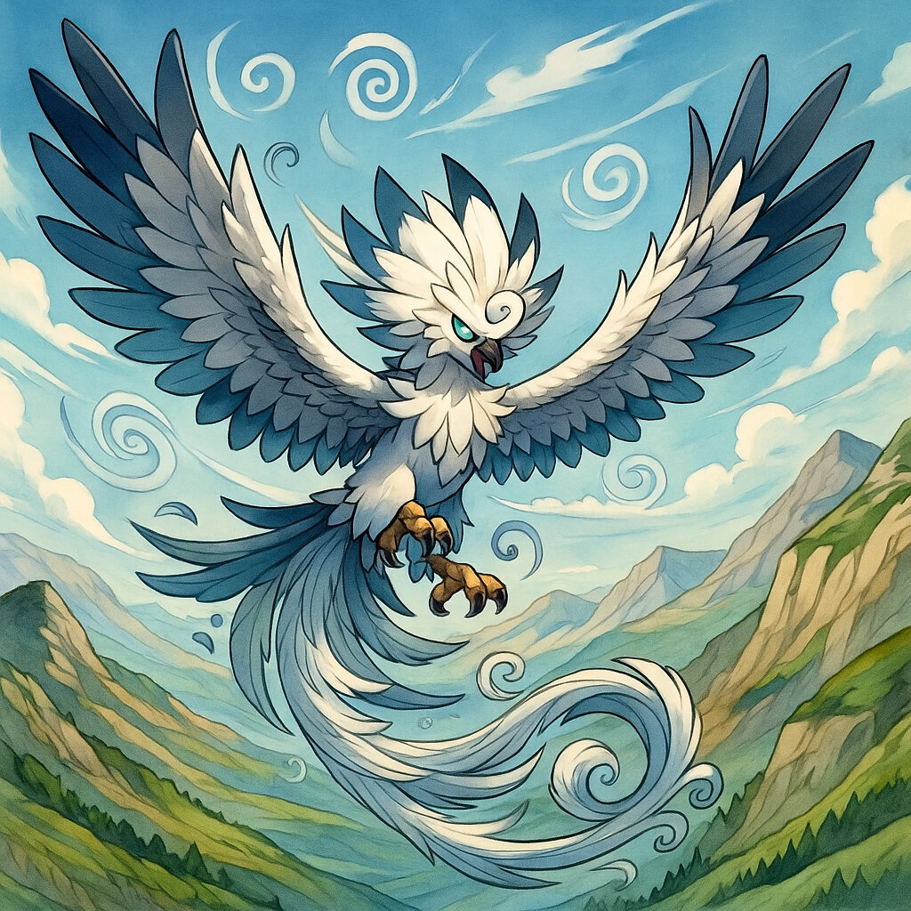 Gaventor #348 — arte conceitual do monster tamer brasileiro Mythimon, criatura tipo Normal/Voador