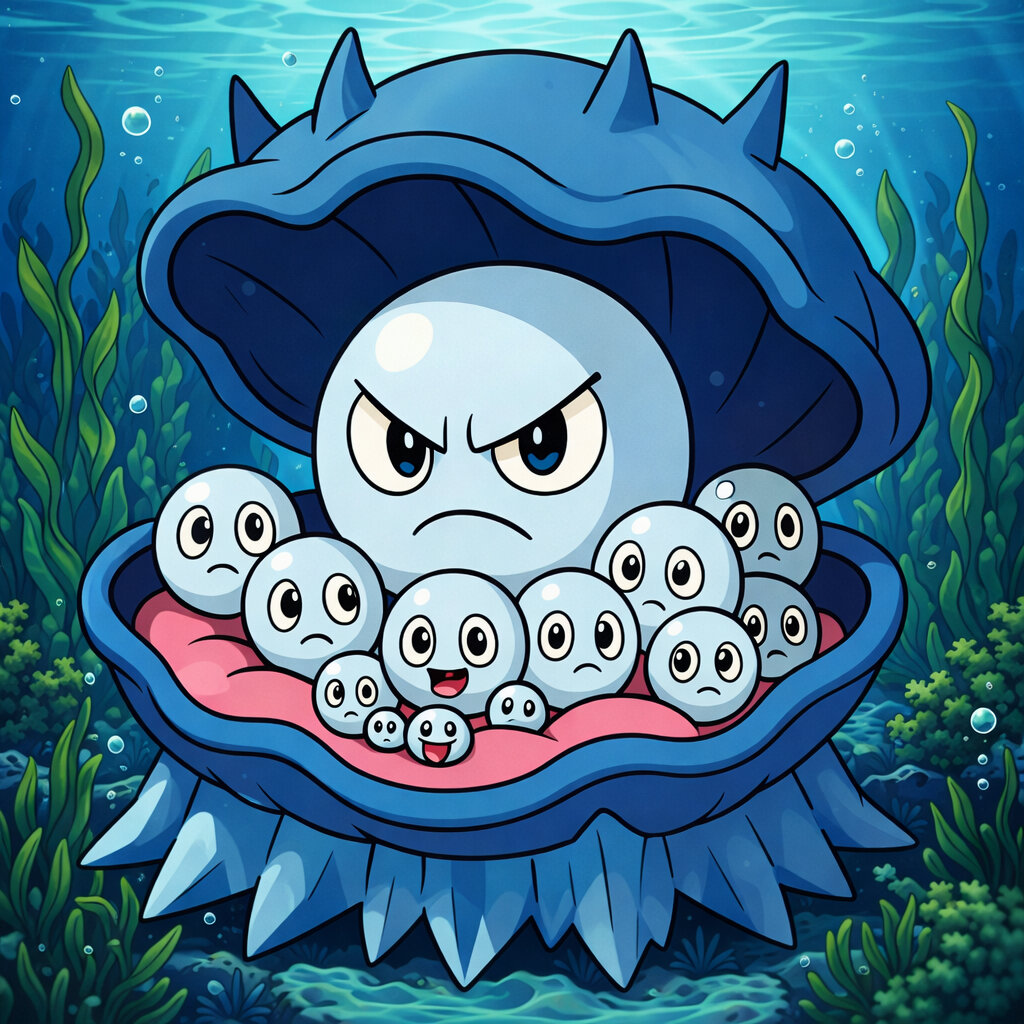 Pearmare #294 — arte conceitual do monster tamer brasileiro Mythimon, criatura tipo Água/Psíquico