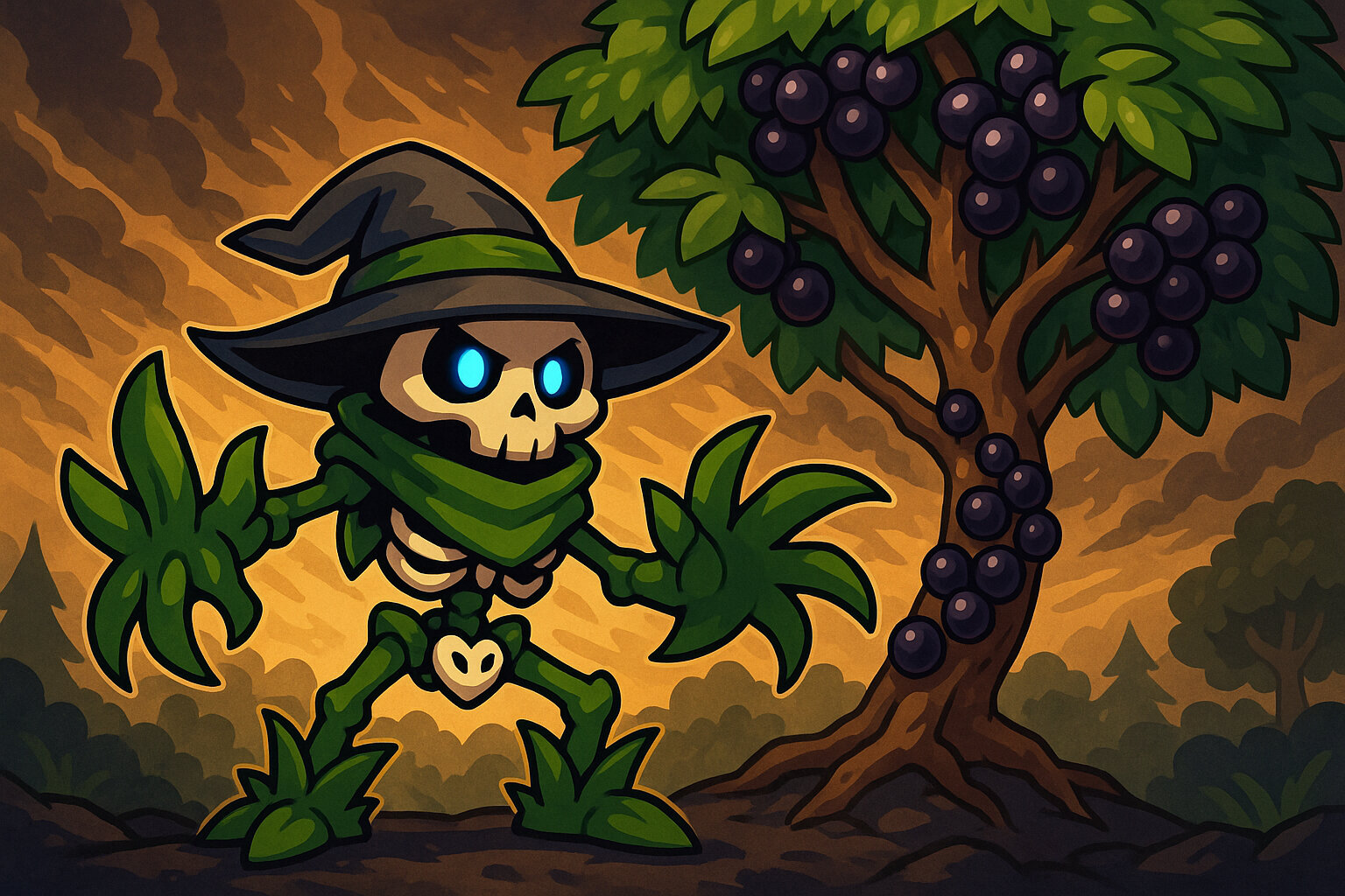 Unhúdra #176 — arte conceitual do monster tamer brasileiro Mythimon, criatura tipo Normal/Planta