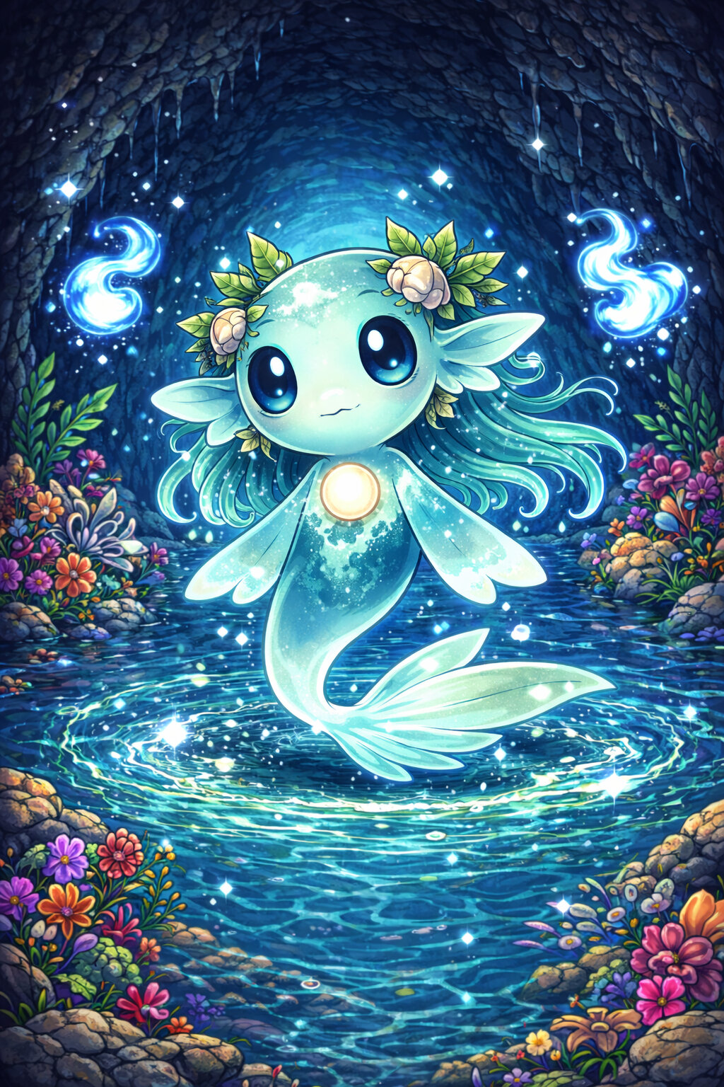 Alalux #291 — arte conceitual do monster tamer brasileiro Mythimon, criatura tipo Água/Fantasma