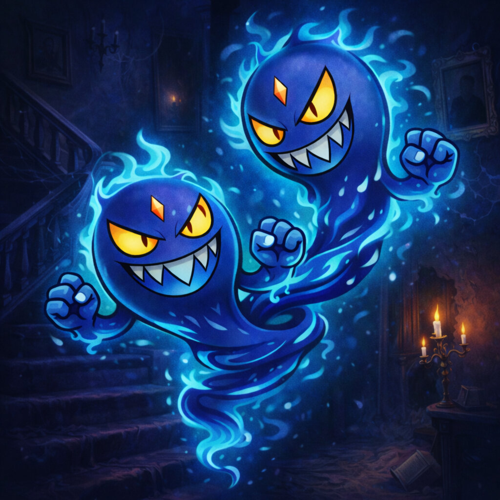 Spiralduo #321 — arte conceitual do monster tamer brasileiro Mythimon, criatura tipo Fantasma