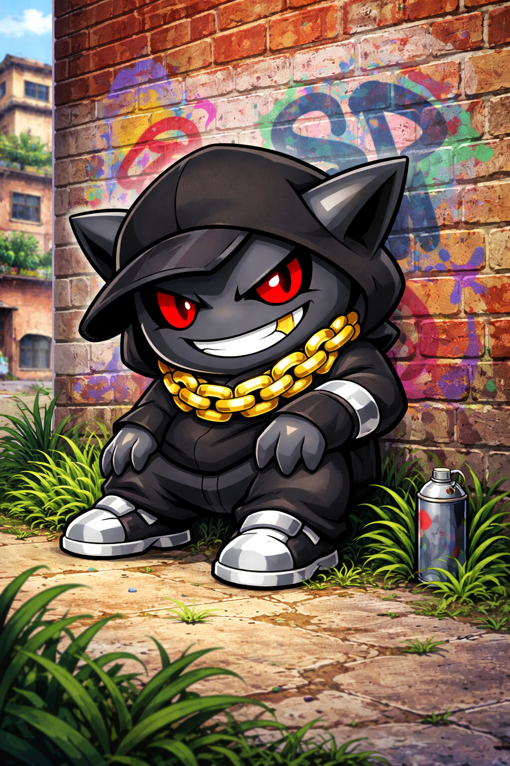 Manow #348 - imagem do Mythimon, criatura tipo Sombrio/Aço do monster tamer brasileiro inspirado no folclore do Brasil