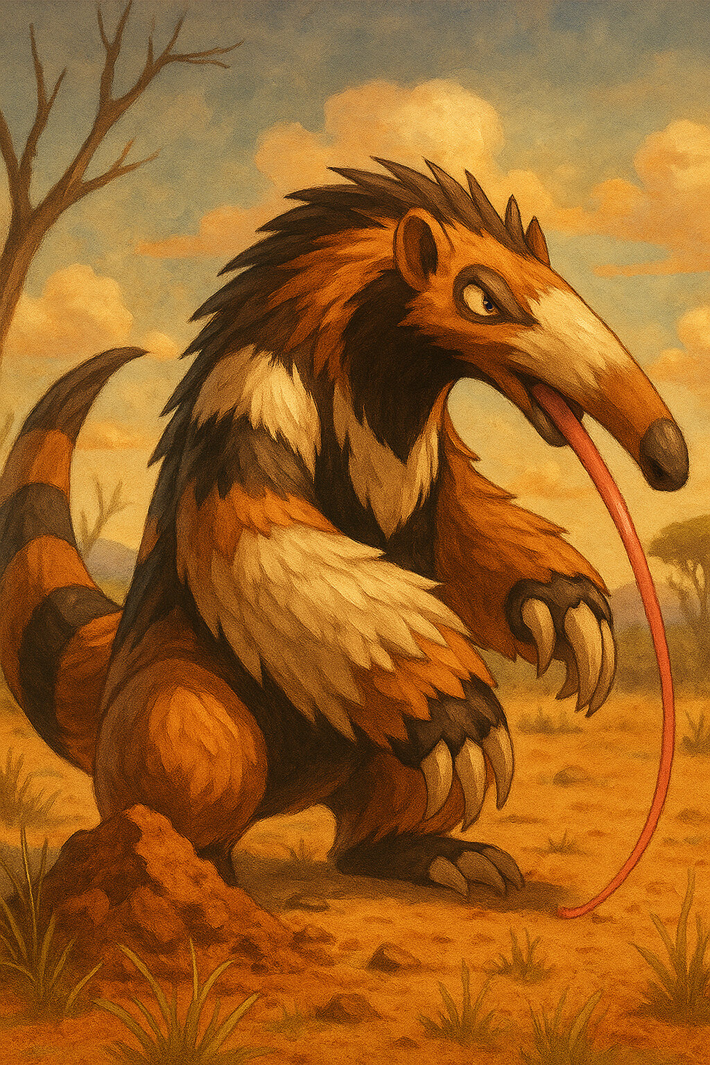 Bandireon #150 — arte conceitual do monster tamer brasileiro Mythimon, criatura tipo Terra/Lutador