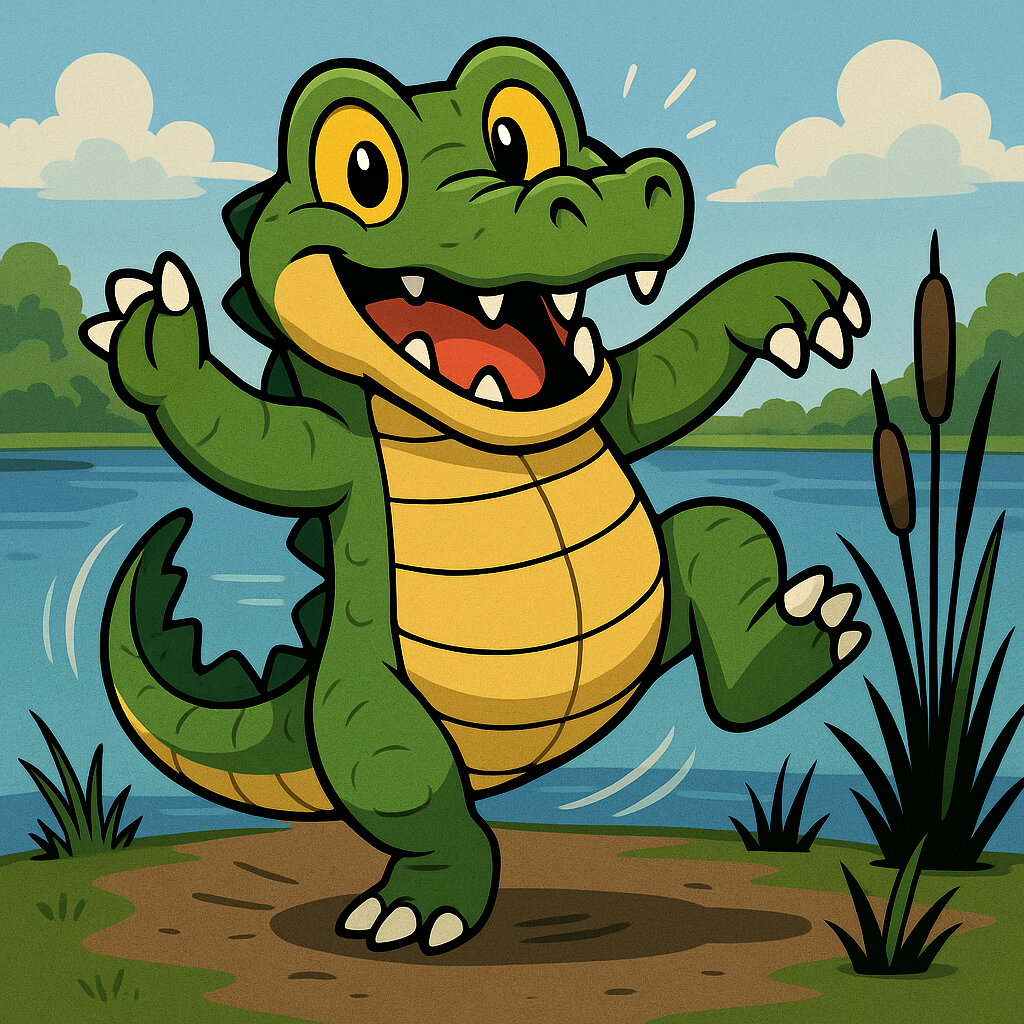 Jacareco #023 — arte conceitual do monster tamer brasileiro Mythimon, criatura tipo Água