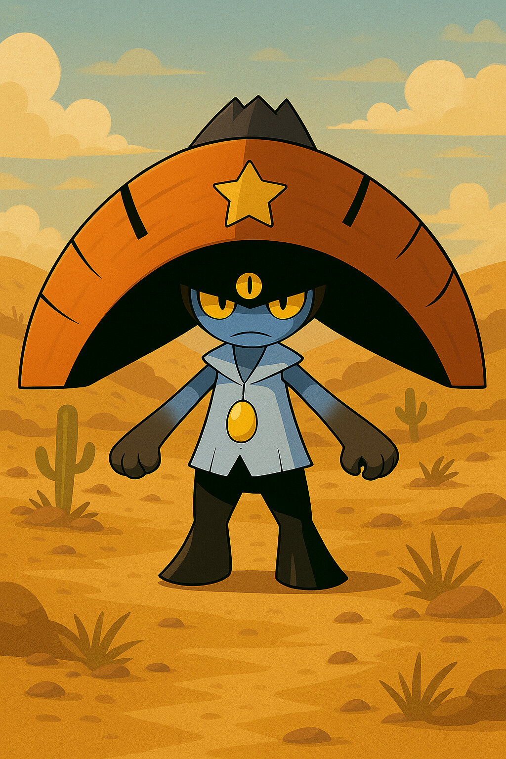 Cangacitus #191 — arte conceitual do monster tamer brasileiro Mythimon, criatura tipo Sombrio/Aço