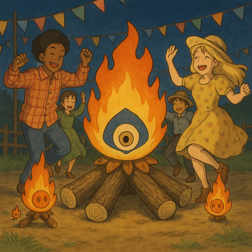 Festiflame #157 — arte conceitual do monster tamer brasileiro Mythimon, criatura tipo Fogo/Fantasma