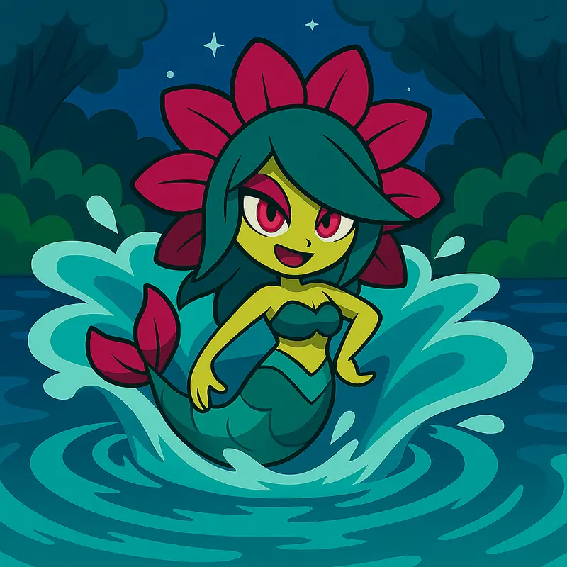 Iarina #008 — arte conceitual do monster tamer brasileiro Mythimon, criatura tipo Água/Fada