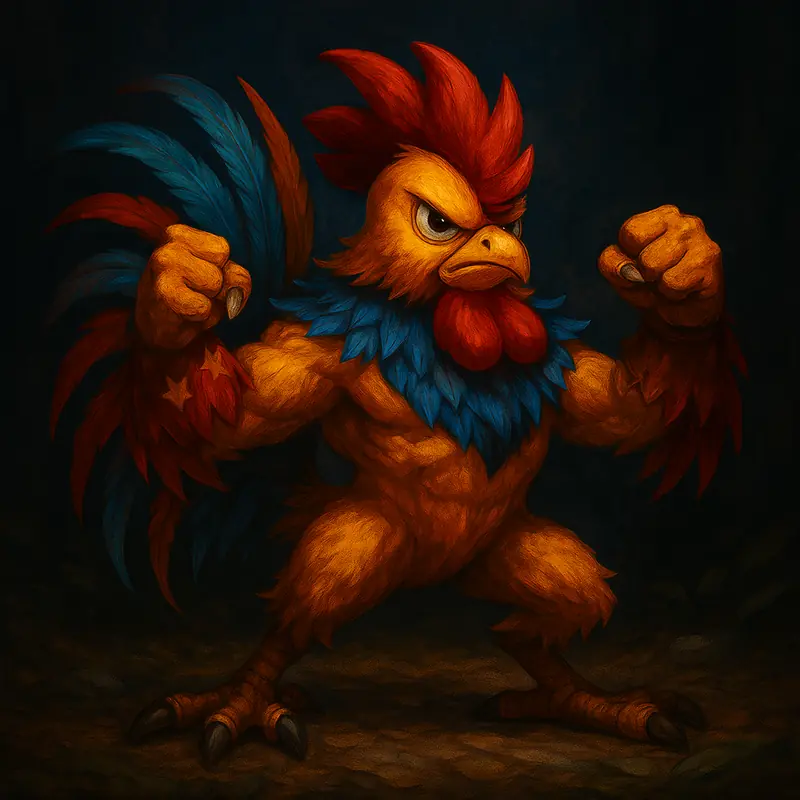 Gadibriga #119 — arte conceitual do monster tamer brasileiro Mythimon, criatura tipo Voador/Lutador
