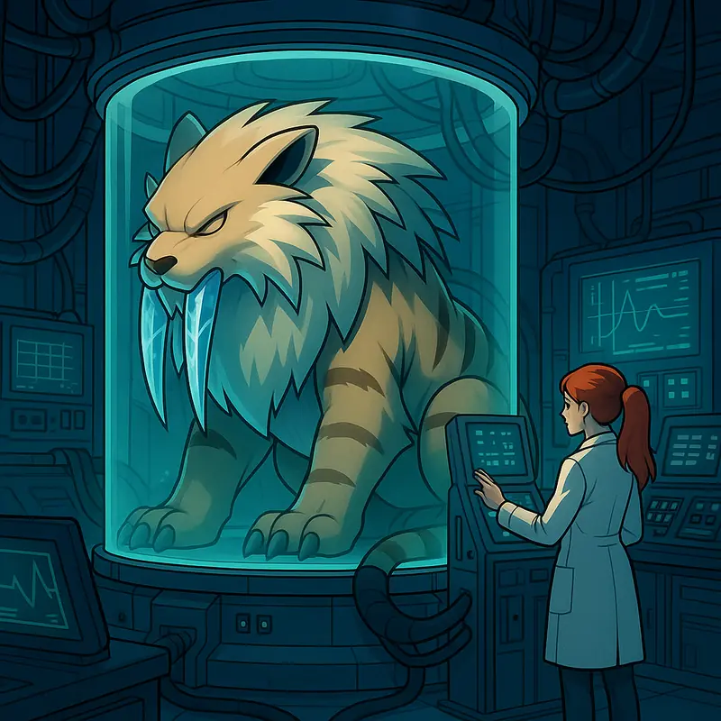 Ticyber #231 — arte conceitual do monster tamer brasileiro Mythimon, criatura tipo Sombrio/Gelo
