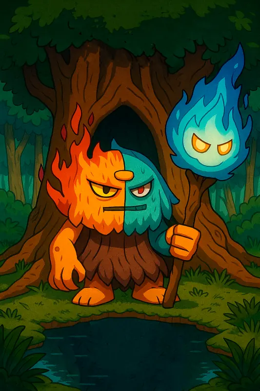 Pajezor #245 — arte conceitual do monster tamer brasileiro Mythimon, criatura tipo Fogo/Normal