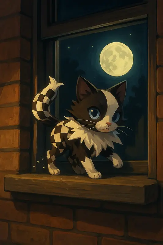 Chesskat #254 — arte conceitual do monster tamer brasileiro Mythimon, criatura tipo Sombrio