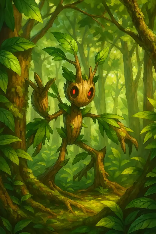 Ramifolius #055 — arte conceitual do monster tamer brasileiro Mythimon, criatura tipo Planta/Inseto