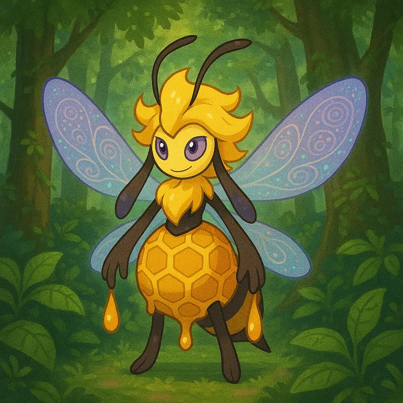 Entikara #018 — arte conceitual do monster tamer brasileiro Mythimon, criatura tipo Inseto/Fada