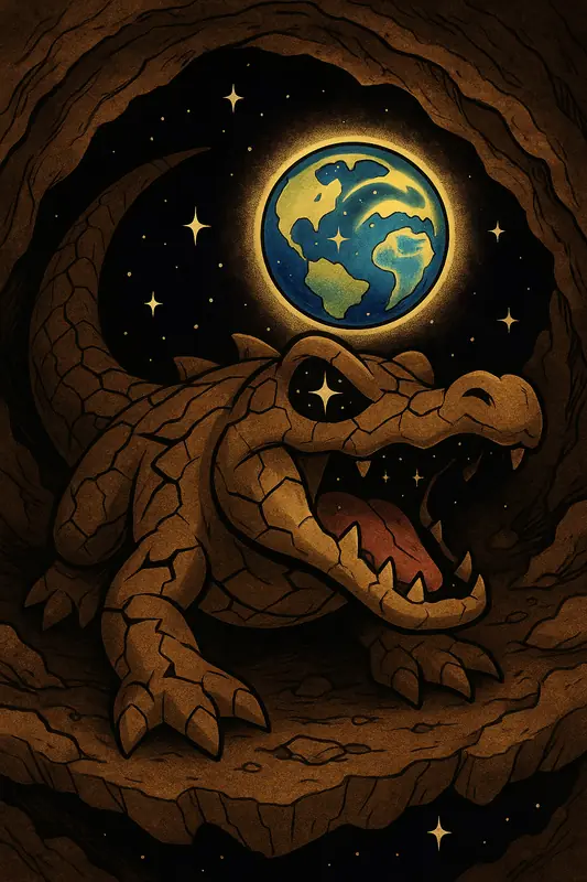 Terramandu #389 — arte conceitual do monster tamer brasileiro Mythimon, criatura tipo Água/Terra