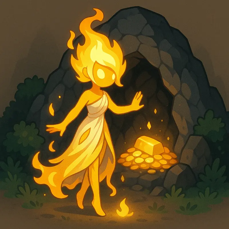 Madiouro #325 — arte conceitual do monster tamer brasileiro Mythimon, criatura tipo Fogo/Psíquico