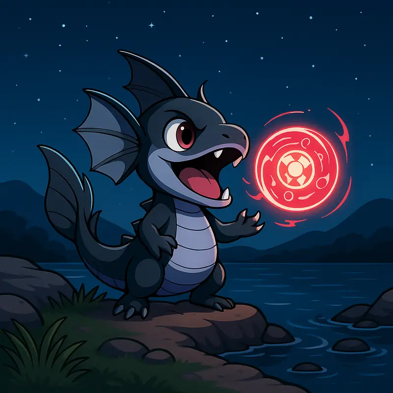 Mandrata #336 — arte conceitual do monster tamer brasileiro Mythimon, criatura tipo Água/Sombrio