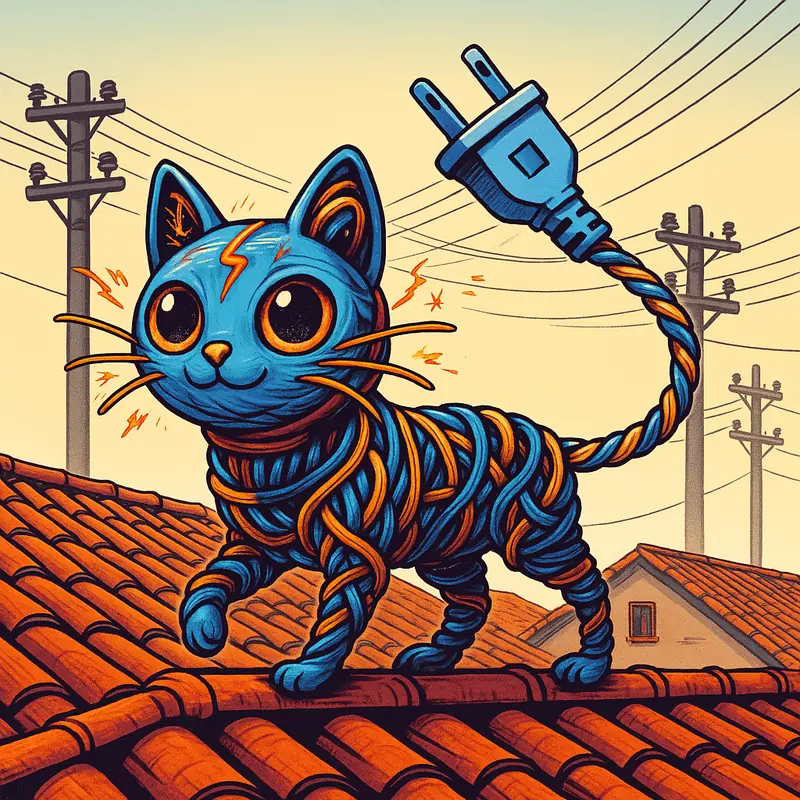 Electrogato #256 — arte conceitual do monster tamer brasileiro Mythimon, criatura tipo Elétrico