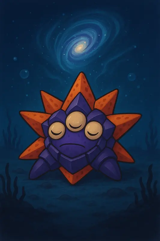 Cosmostar #355 — arte conceitual do monster tamer brasileiro Mythimon, criatura tipo Água/Psíquico